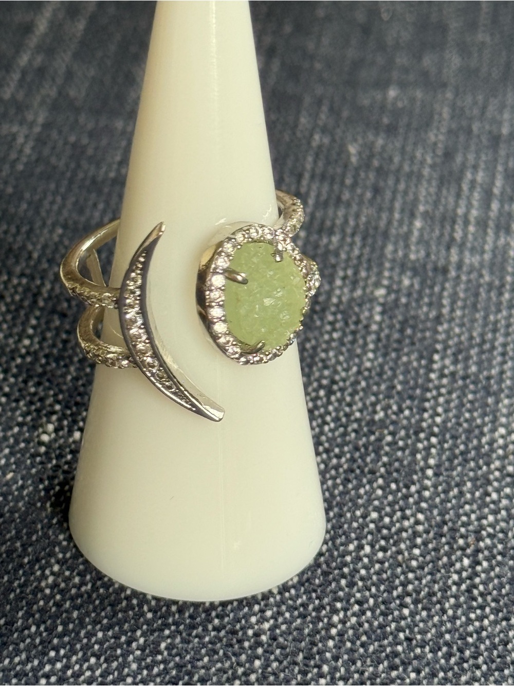 BP - Iceland Dream Collection- Half moon and mint green druzy Size 7
